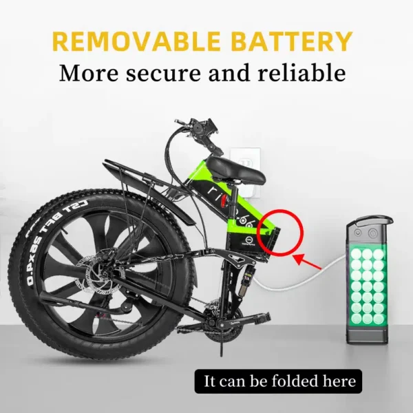 Ride66 R5s 26-Zoll Faltbares E-Bike, Doppelbatterie, 45 km/h – Bild 2